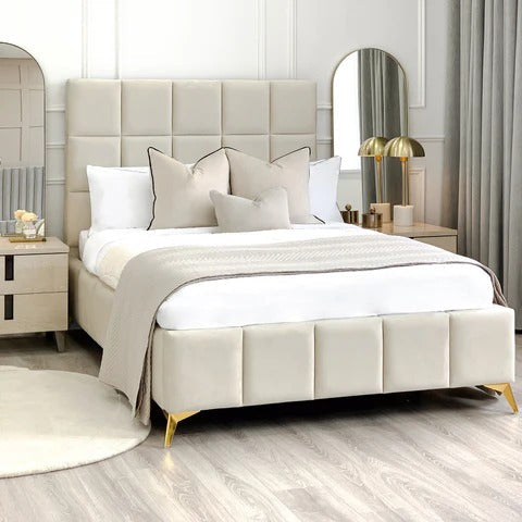 velvet frame ottoman bed