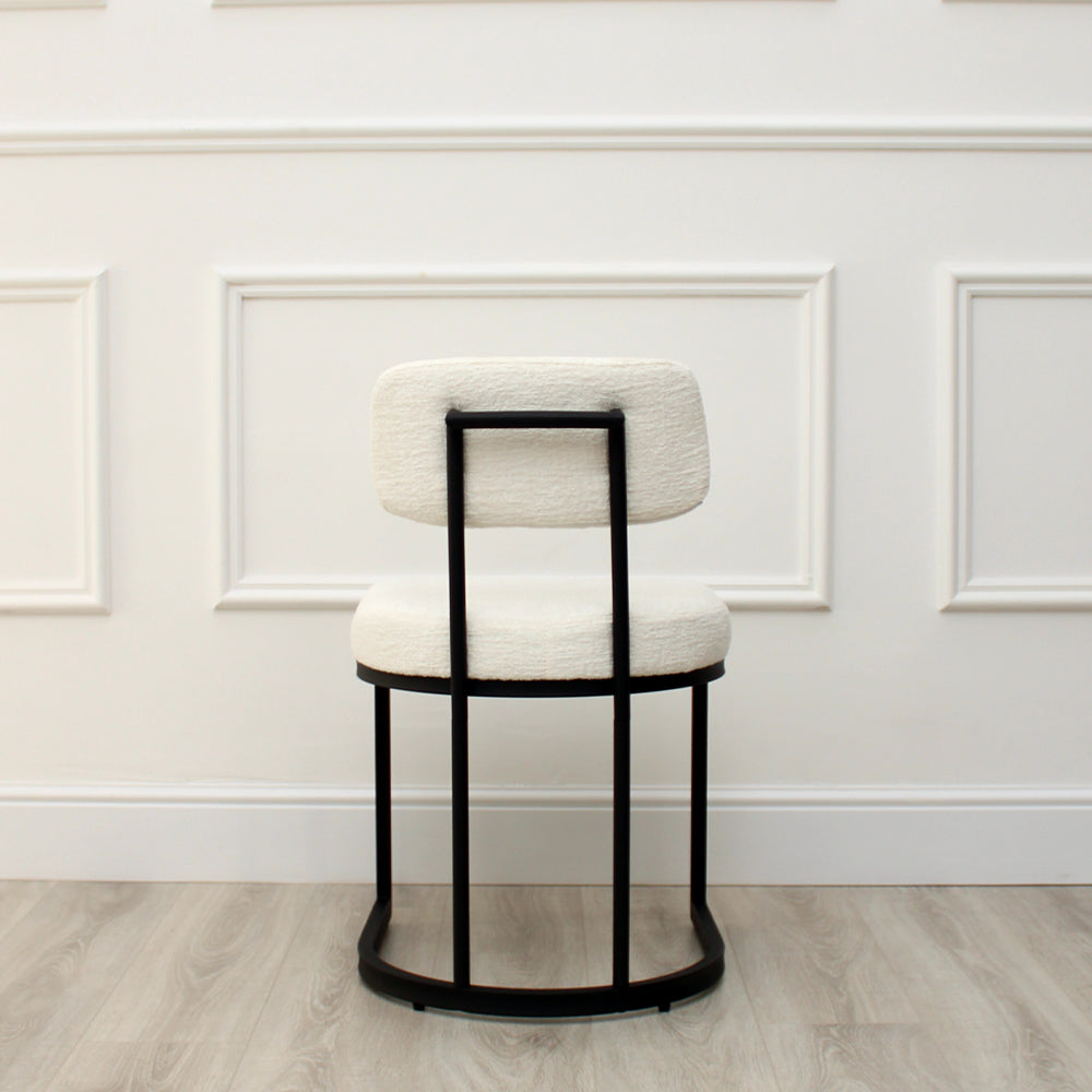 Rhea White Fabric Dining Chair