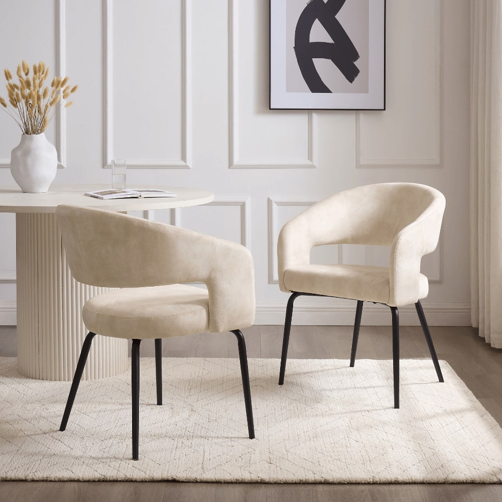 Apollo White Ceramic Dining Set With 4 Jasmine Cream Chairs