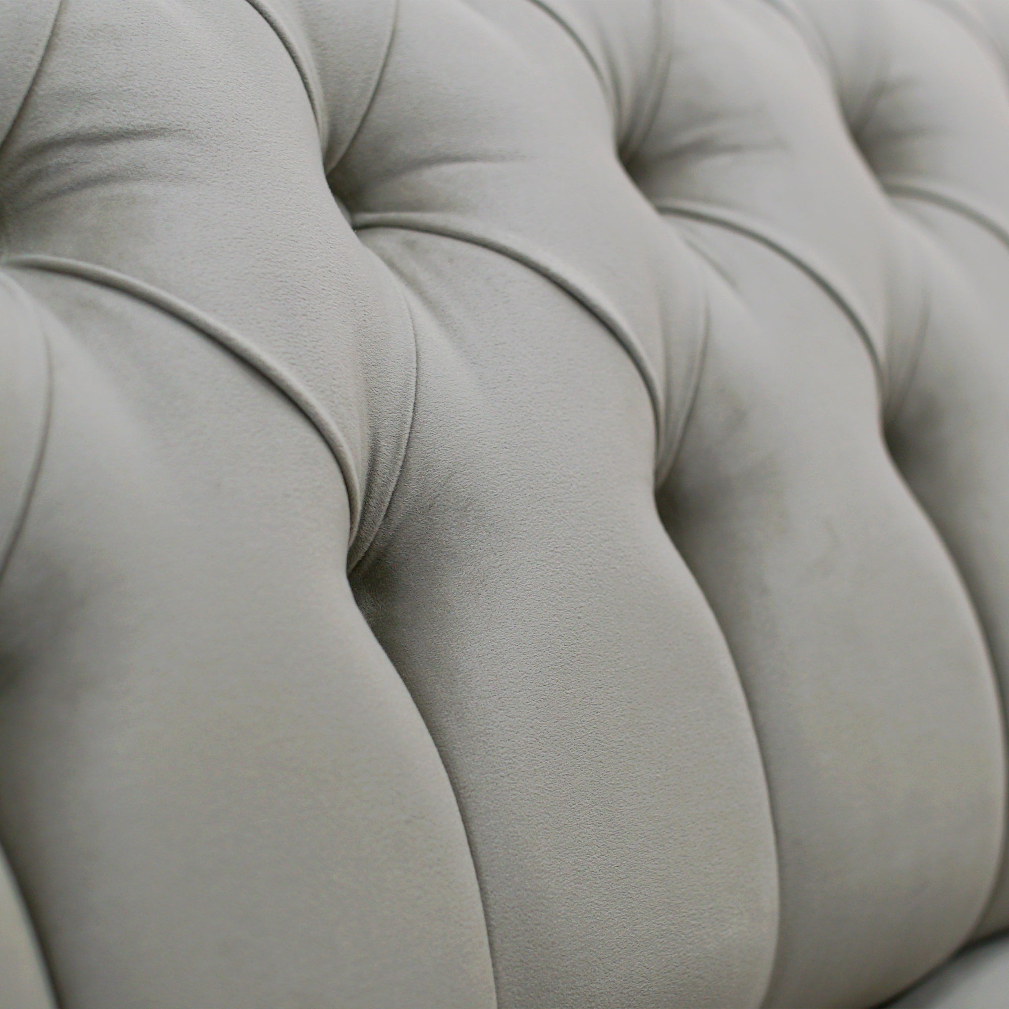 Eliza Light Grey Velvet 3 Seater Sofa With Silver Trim