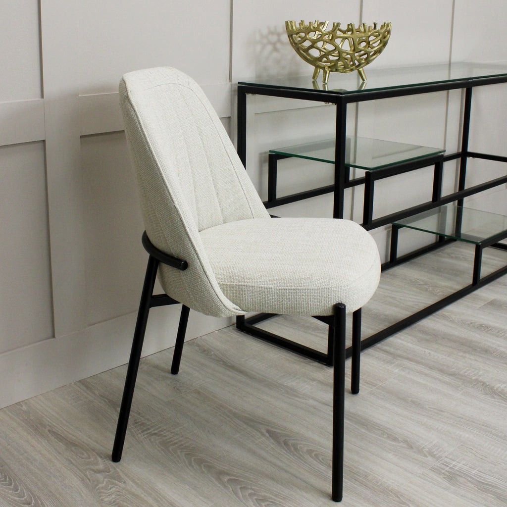Adele Cream Linen Dining Chair