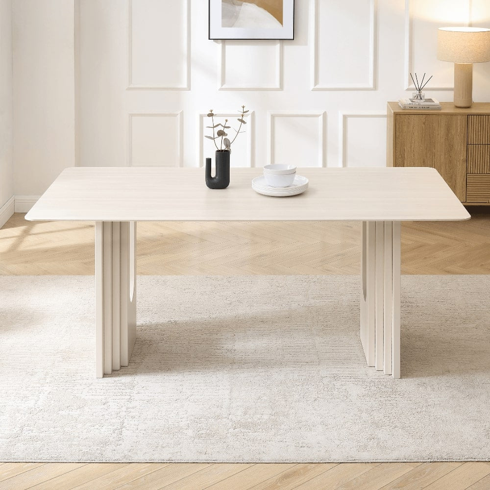 Apollo White Ceramic Dining Set With 4 Rhea Gold Chairs
