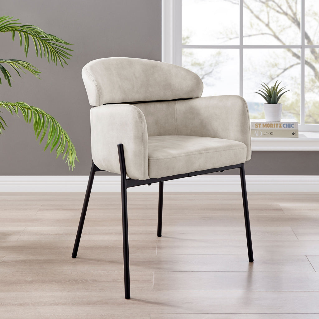 Liang Cream Velvet Dining Chair