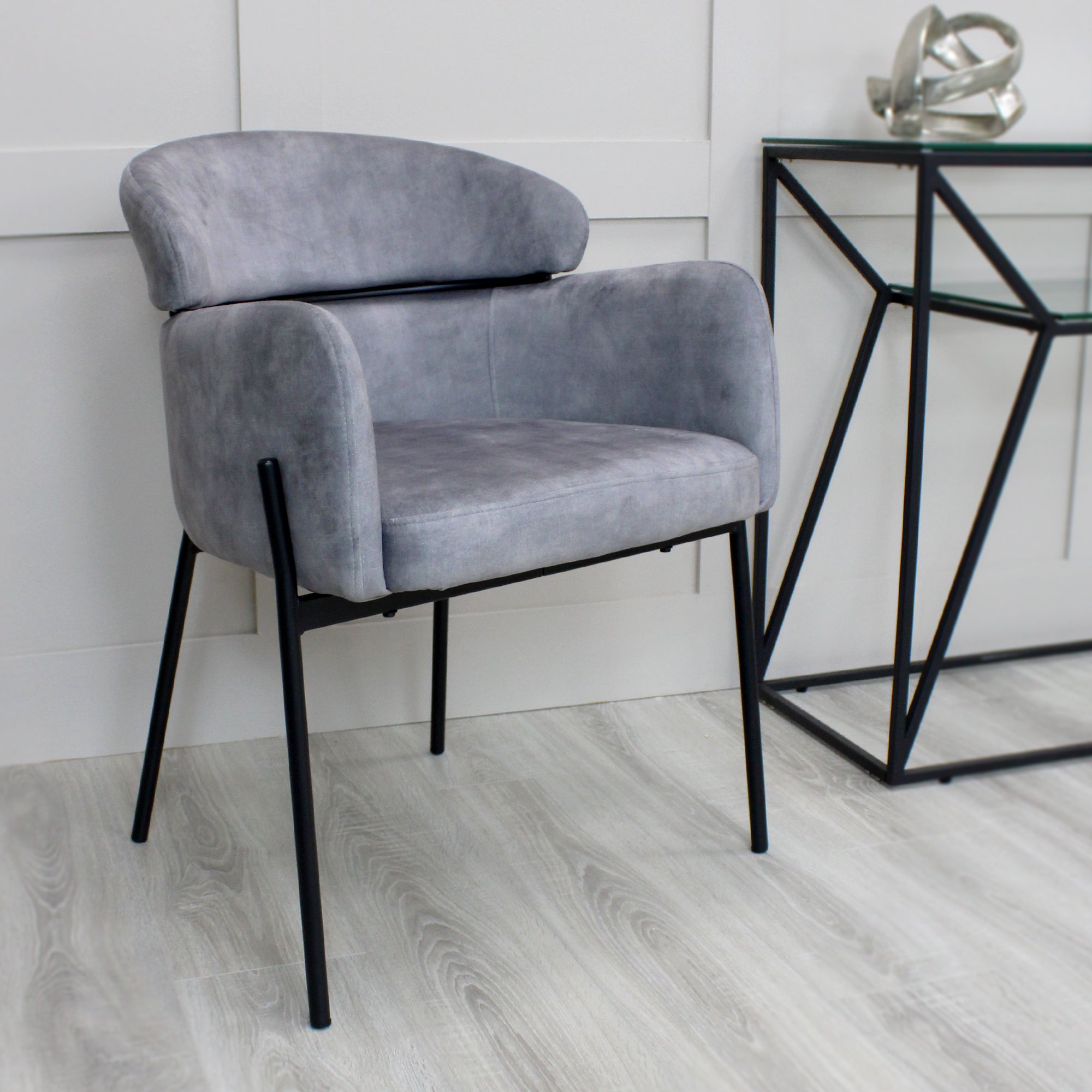 Liang Grey Velvet Dining Chair