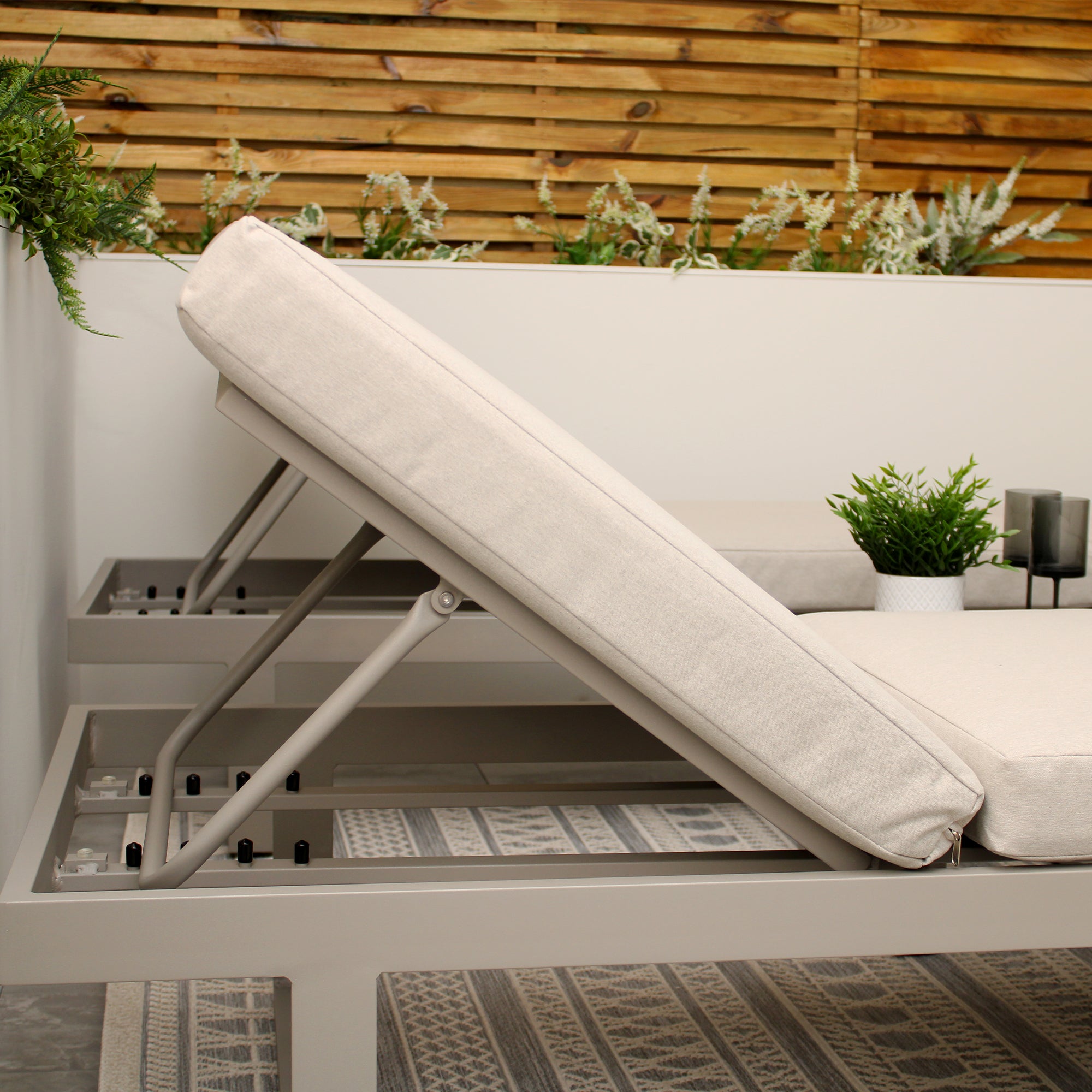 Porto Neutral Light Grey Aluminium Frame Sofa Dining Modular Garden Set