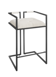 Cassie Modern Ivory Fabric Bar Stool