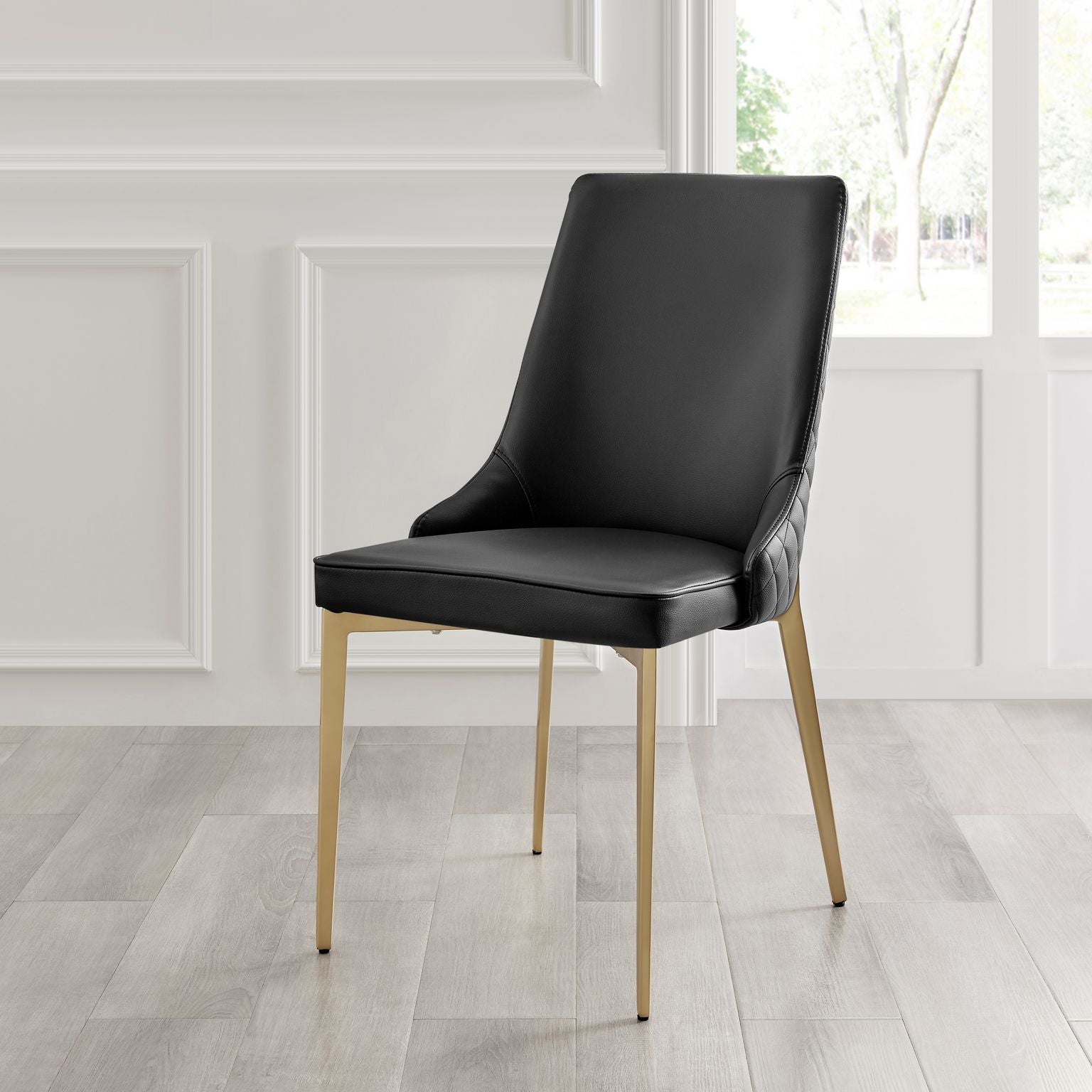 Black Ceramic Marble Effect Extending Table with 4 Black Faux Leather Chair Set