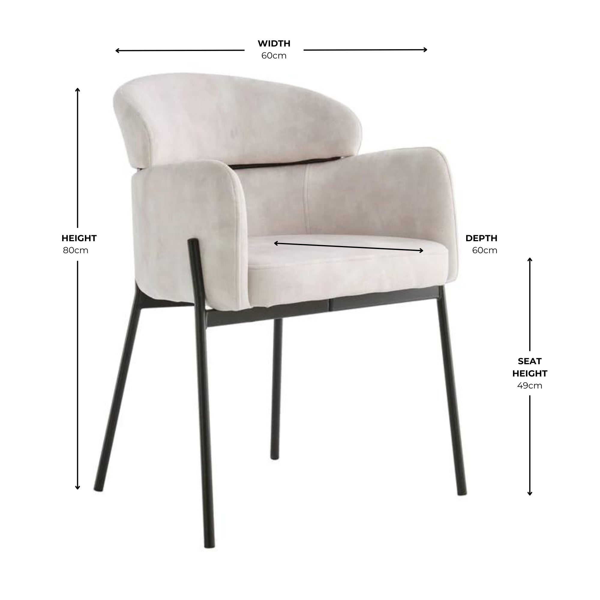 Liang Cream Velvet Dining Chair