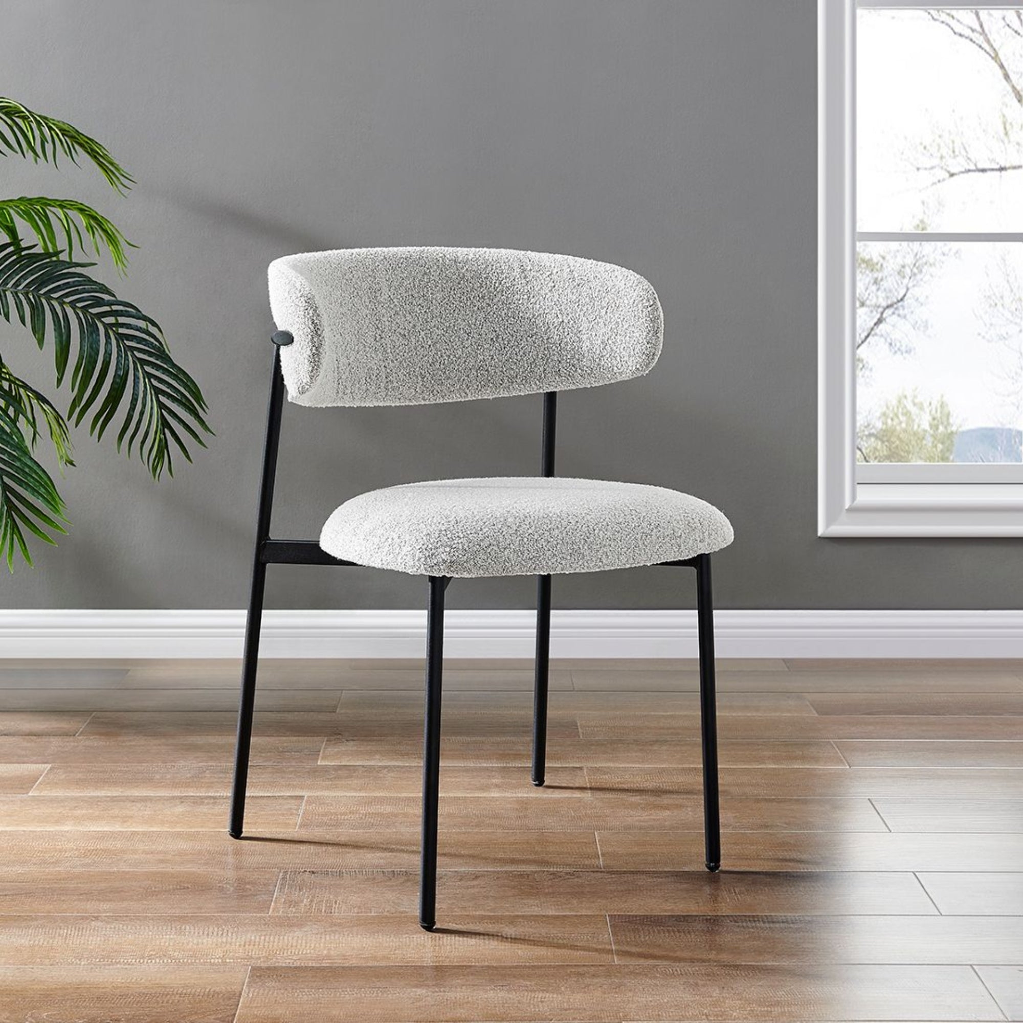 Remy Light Grey Boucle Slimline Dining Chair