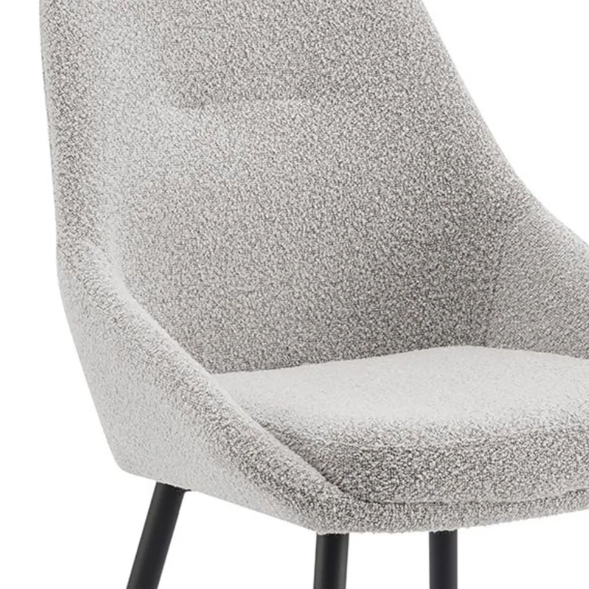 Sage Light Grey Boucle Dining Chair