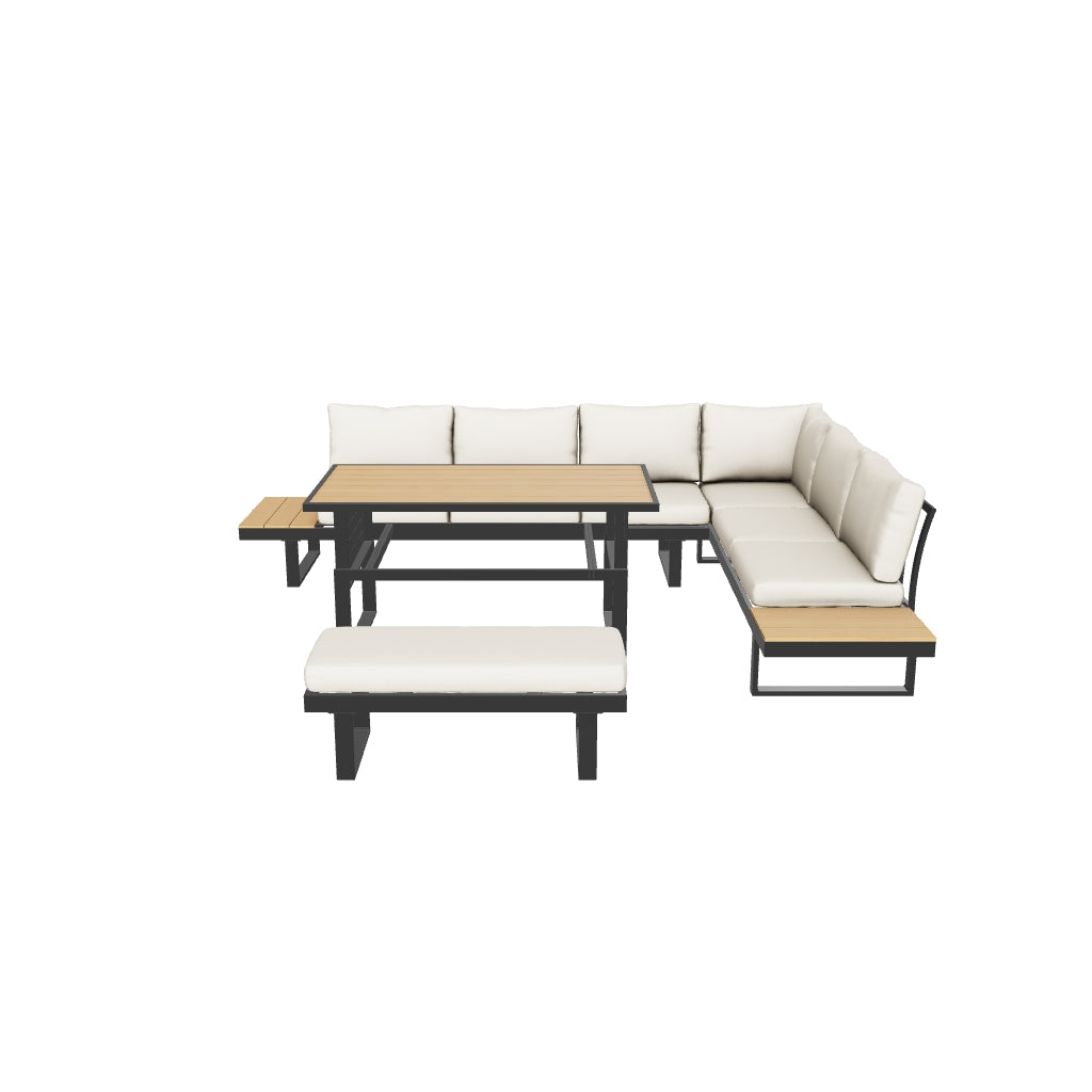 Geneva Cream Aluminium Frame Modular Sofa Dining Garden Set