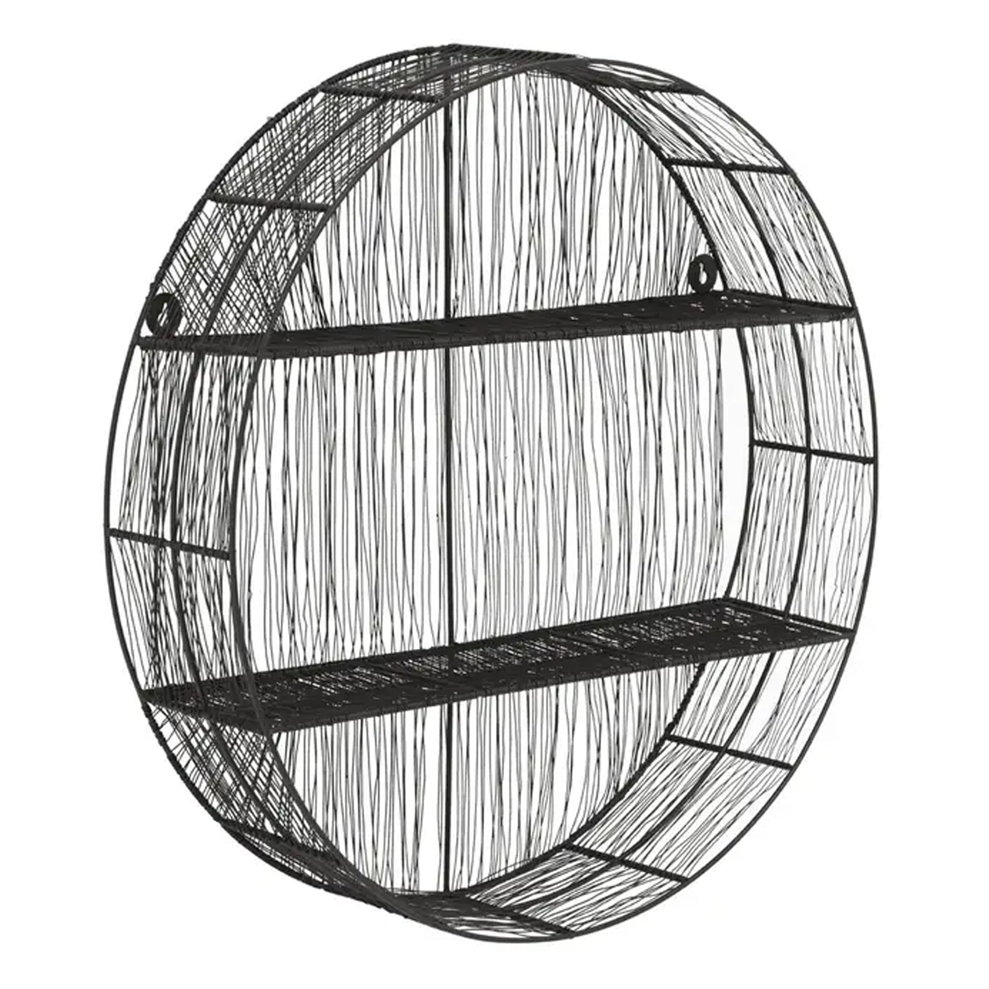 Solace Round Black Wall Shelf
