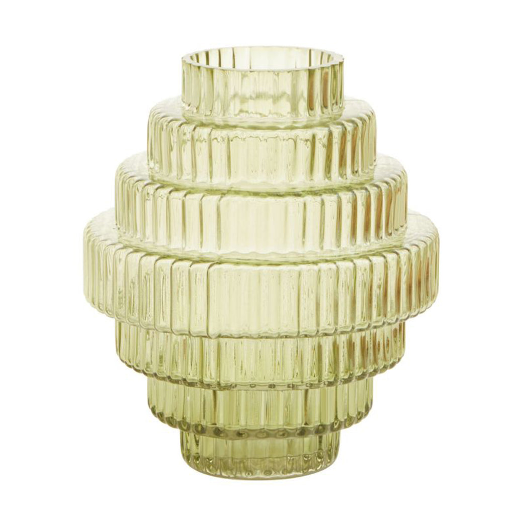 Abstract Modern Ribbed Glass Vase