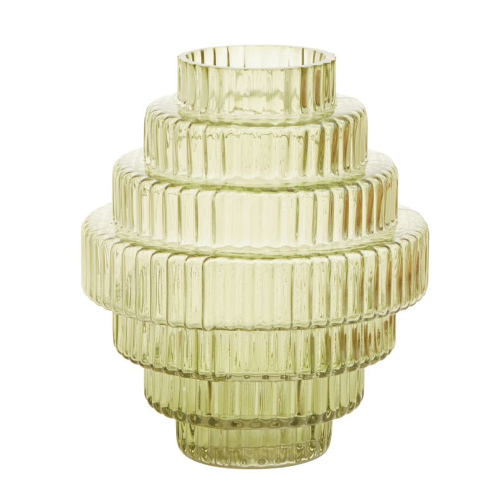 Abstract Modern Ribbed Glass Vase